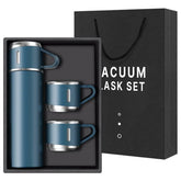 Steel Vacuum Flask Set with 3 Steel Cups-500ml