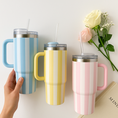 Premium Stanley Stainless Steel Insulated Tumbler with Handle & Reusable Straw