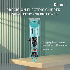 Rechargeable Transparent Body Led Display Professional Hair Clipper