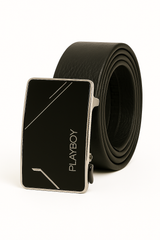 Playboy Premium Folded Leather Belt with Glossy Buckle