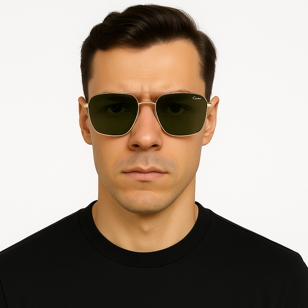 Stylish Gold Aviators Sunglasses