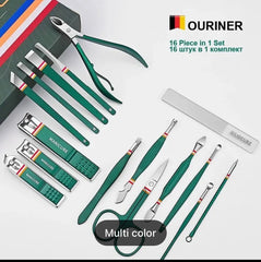 16pcs Manicure Pedicure Grooming Kit, Stainless Steel set