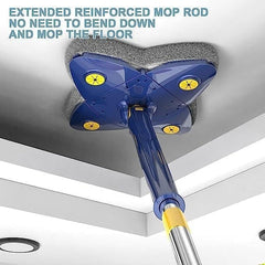 360° Rotatable Cleaning Mop ️ - Automatic Water Pressure Microfiber Telescopic Spin Mop - Flower Shape
