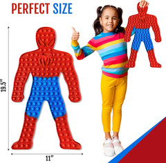 Extra Large Pop it, Giant Popits, Sensory Push Toy, Jumbo 146 Bubbles, 19.5 Inch Red Superhero Man, Huge Spider Poppers, Anxiety Stress Relief