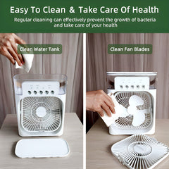 Portable Air Conditioner Water Mist Cooler Fan