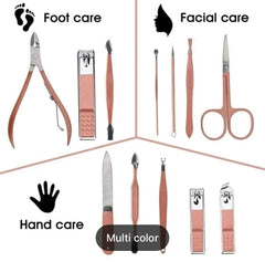 16pcs Manicure Pedicure Grooming Kit, Stainless Steel set