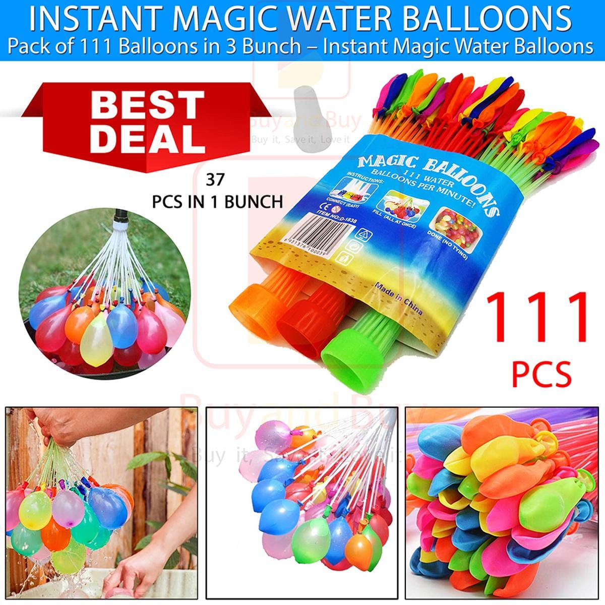 Fill & Tie Magic Water Balloons - Pack Of 111
