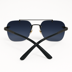 Luxury Rimless Sunglasses – Gradient Blue Lenses