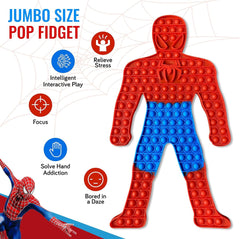 Extra Large Pop it, Giant Popits, Sensory Push Toy, Jumbo 146 Bubbles, 19.5 Inch Red Superhero Man, Huge Spider Poppers, Anxiety Stress Relief