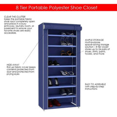 8-layers Multipurpose Shoe Rack with Fabric Cover