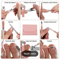 16pcs Manicure Pedicure Grooming Kit, Stainless Steel set