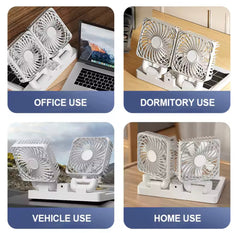 Rechargeable Dual Head Solar Fan