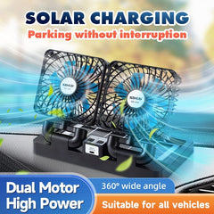 Dual Head Solar Fan