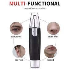 Electric Nose & Ear Hair Trimmer for Men – Waterproof, Washable, Cordless Grooming Shaver
