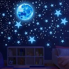 Star Luminious Wall Stickers Glow in the Dark single color