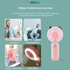 Mini Rechargeable fan with LED Light