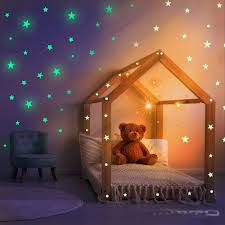 Star Luminious Wall Stickers Glow in the Dark single color