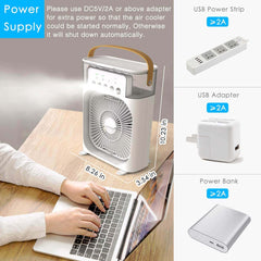 Portable Air Conditioner Water Mist Cooler Fan