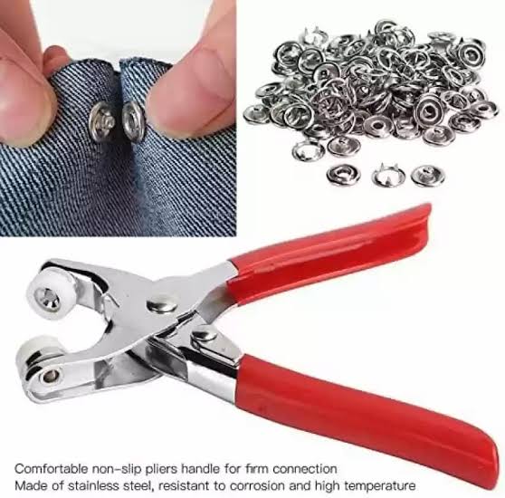 Metel Hand Plier Button Press Tool With 25 Buttons